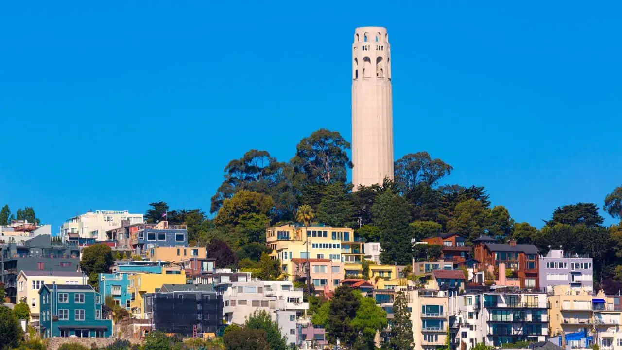 Coit Tower in San Francisco, CA