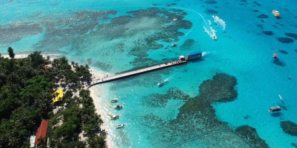 Managaha Island Beach and Pier Saipan in Northern Mariana Islands