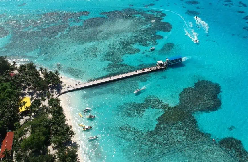 Managaha Island Beach and Pier Saipan in Northern Mariana Islands