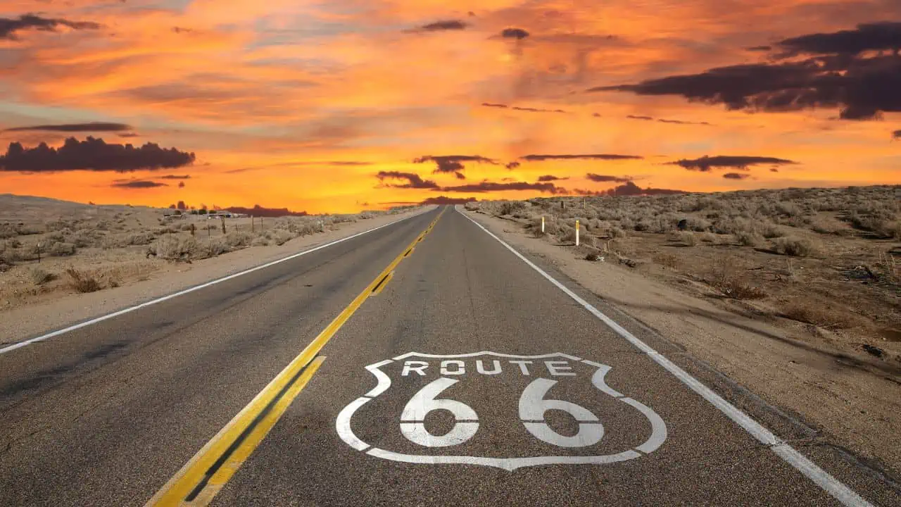 Route 66 Sign Road Mojave Desert