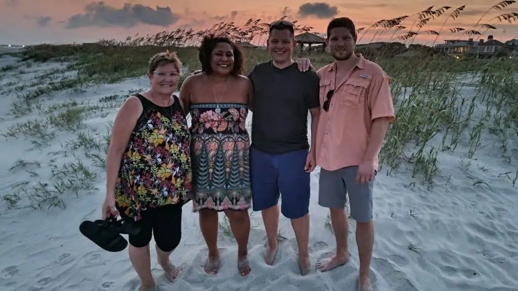 Alexandrea Sumuel Groves and family at Isle of Palms Beach in South Carolina