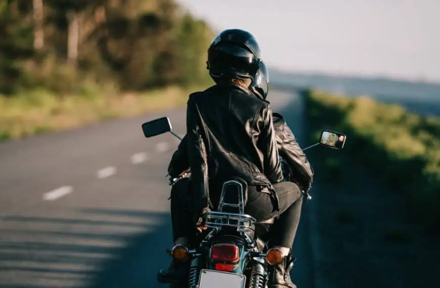 riding on a motorcycle