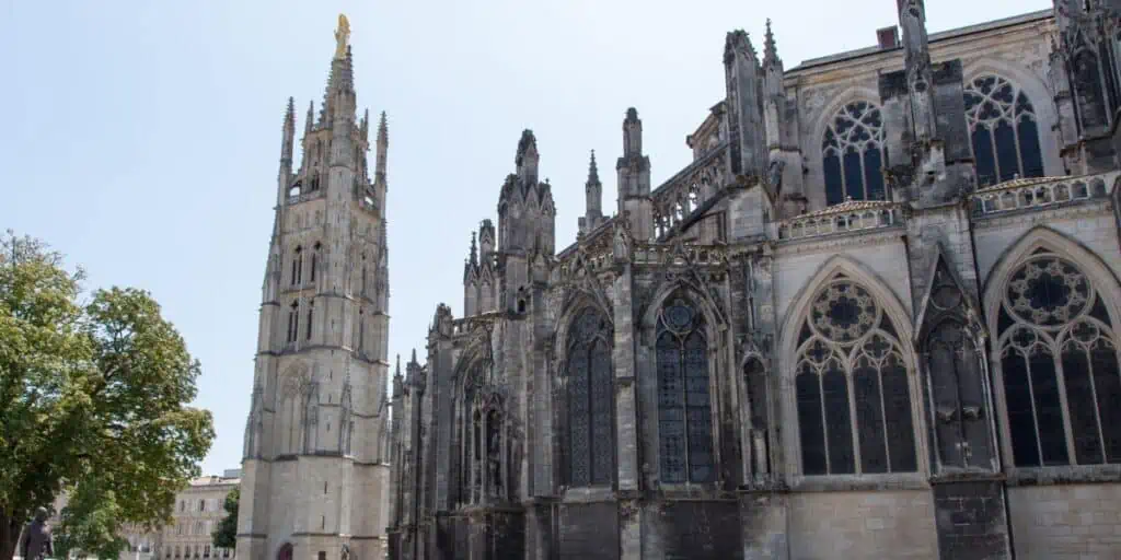 Cathedrale Saint Andre and Pey Berland Tower in Bordeaux, France