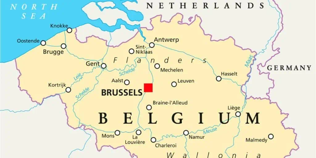 map of Belgium