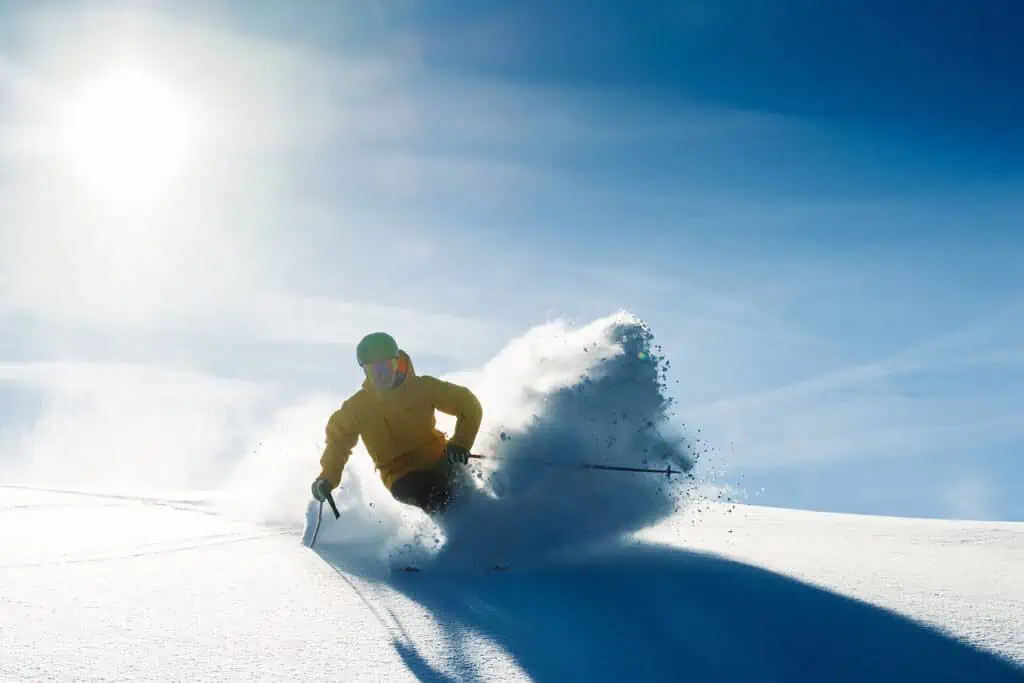 Bluebird pow at Kelly Canyon Resort in Idaho