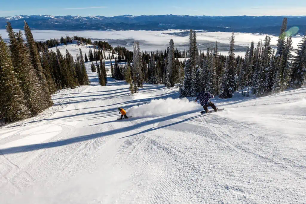 Snowboarding Tamarack Resort in Idaho