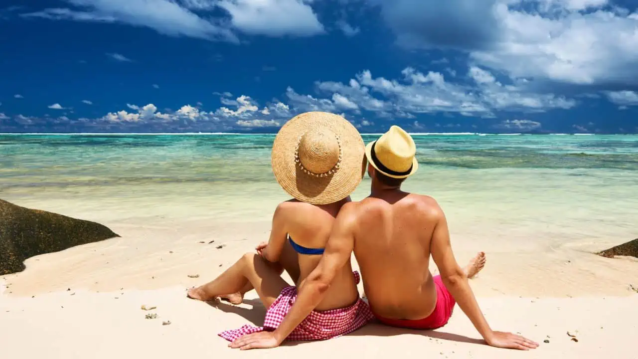 romantic getaway - couple at the beach