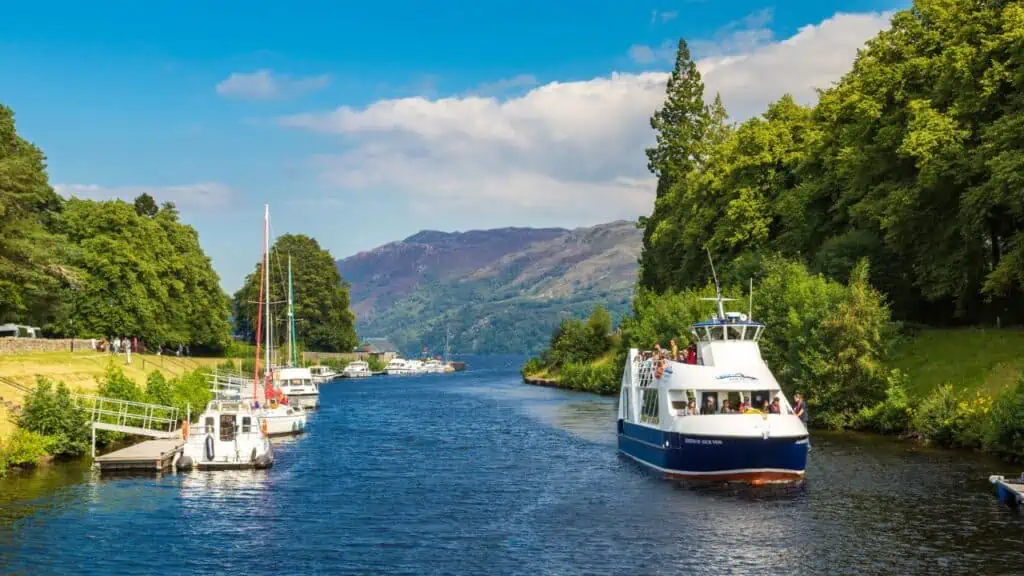 Fort Augustus and Loch Ness Lake in Scotland