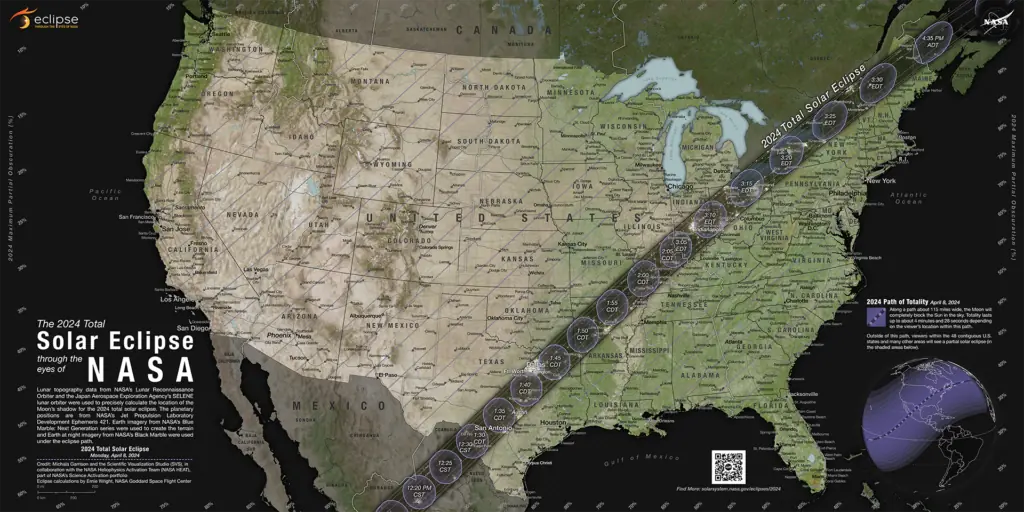 April 8, 2024 Total Solar Eclipse Path