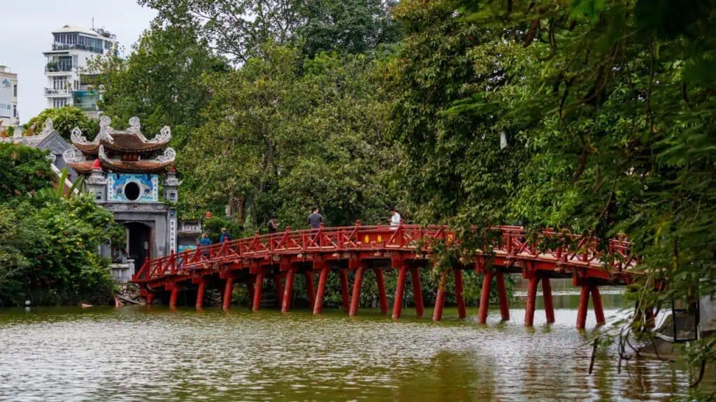 Ngoc Son Temple of Hoan Kiem Lake in Hanoi, Vietnam