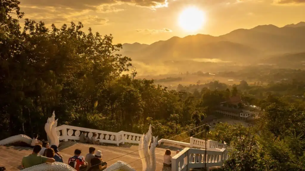 Sunset from the White Buddha in Pai, Thailand