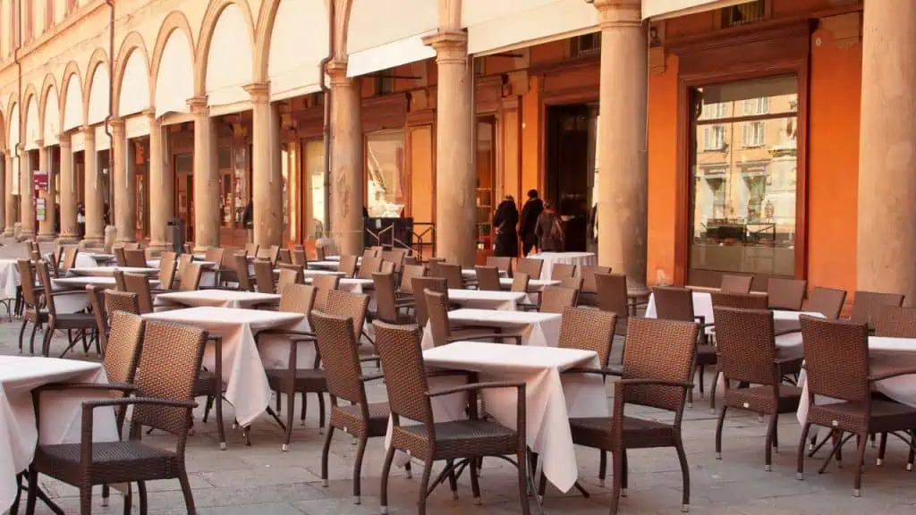 Street Restaurant in Bologna, Itlay