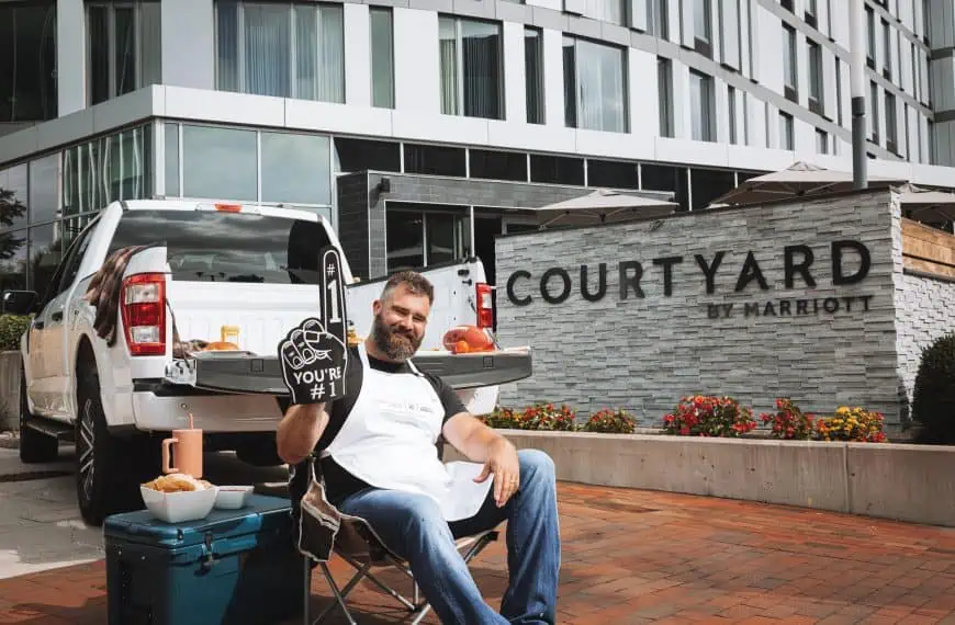 Jason Kelce is joining Marriott Bonvoy and Courtyard by Marriott as their first-ever ‘Fanbassador.’