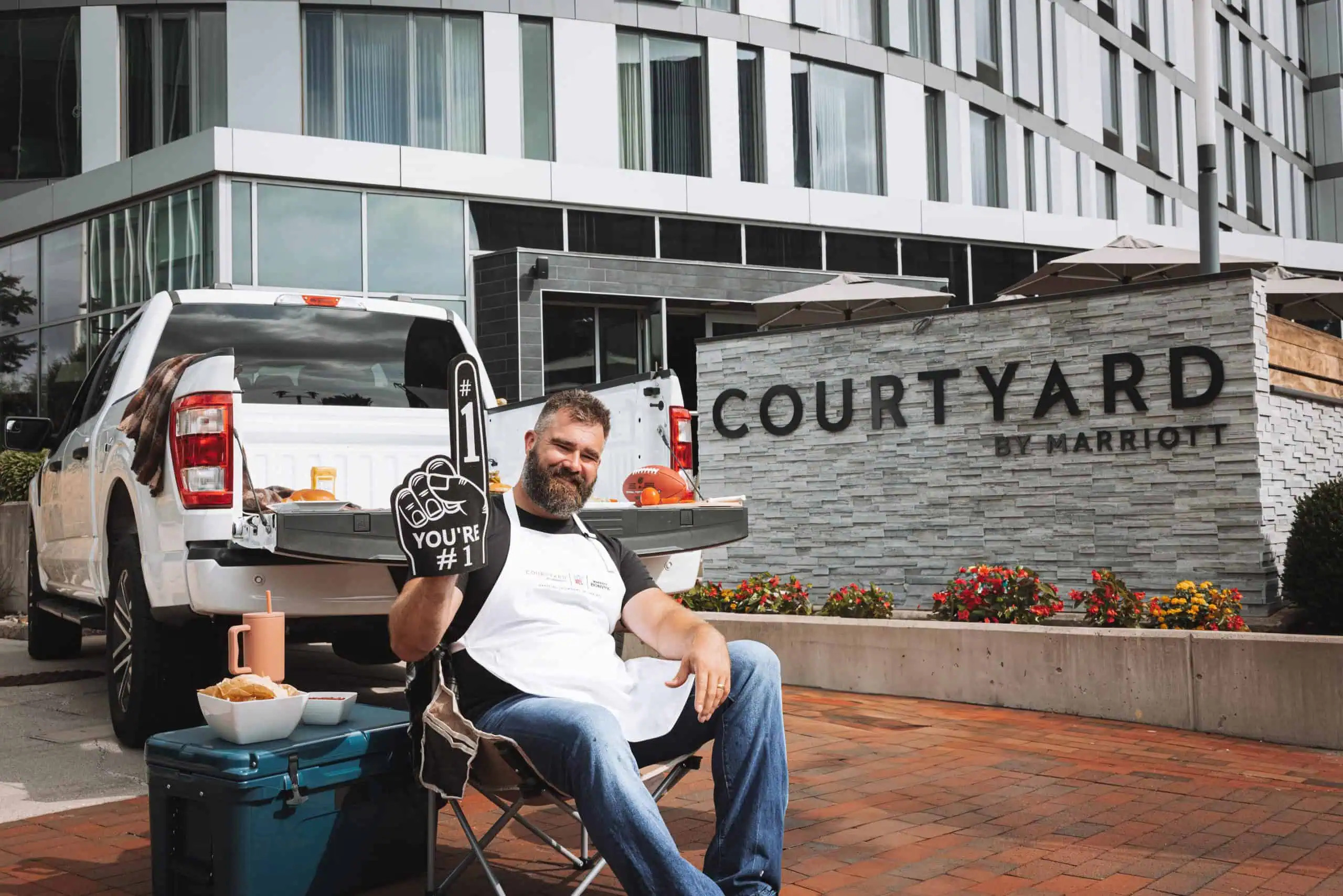 Jason Kelce is joining Marriott Bonvoy and Courtyard by Marriott as their first-ever ‘Fanbassador.’