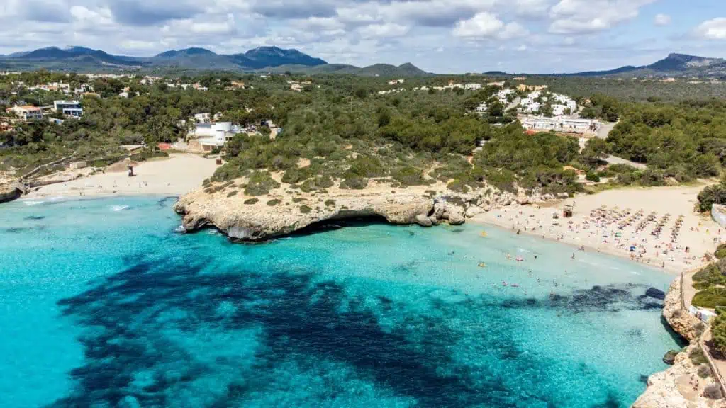 Cala Domingos Beach in Calas de Mallorca, Spain