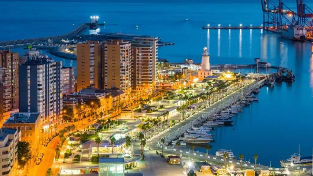 Malaga Seafront Promenade in Spain