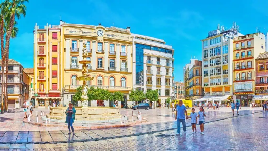 Plaza de la Constitucion (Constitution Square) in Malaga, Spain