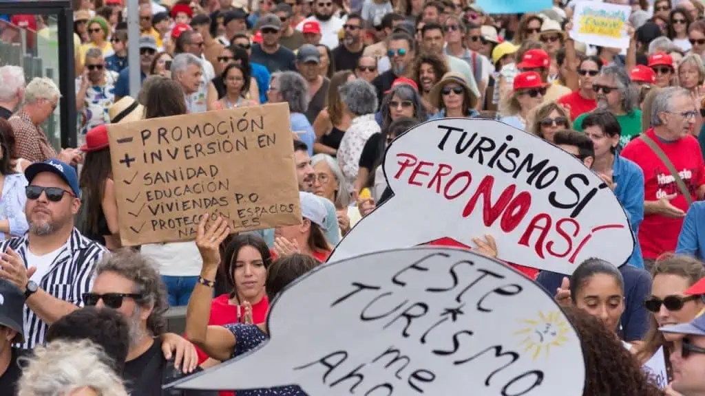 Tourism Protest in Canary Islands, Spain