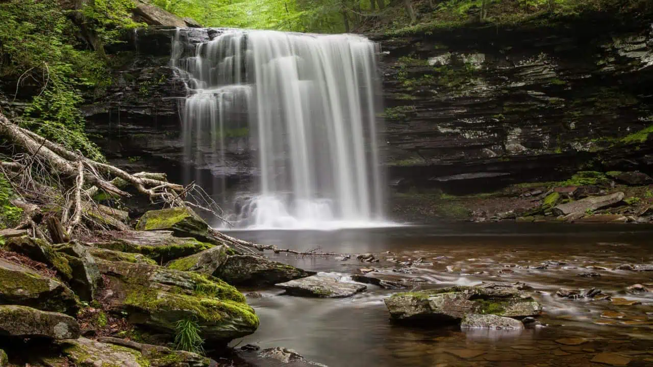 Waterfall in Ricketts Glen State Park Pennsylvania