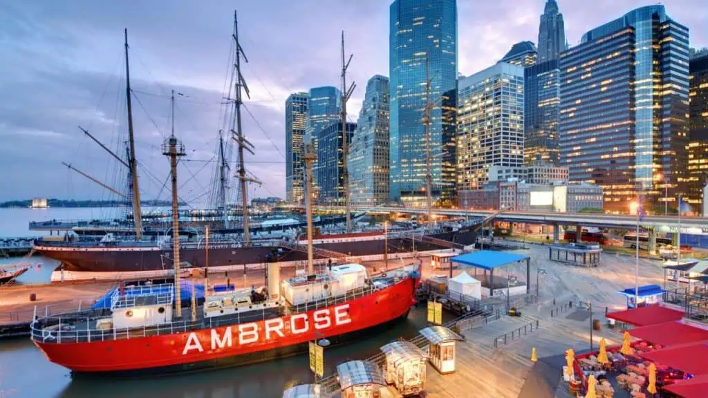 South Street Seaport neighborhood in New York City